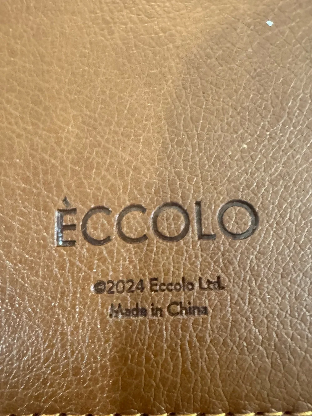 Eccolo Leather Tablet Folio in Cognac Brown